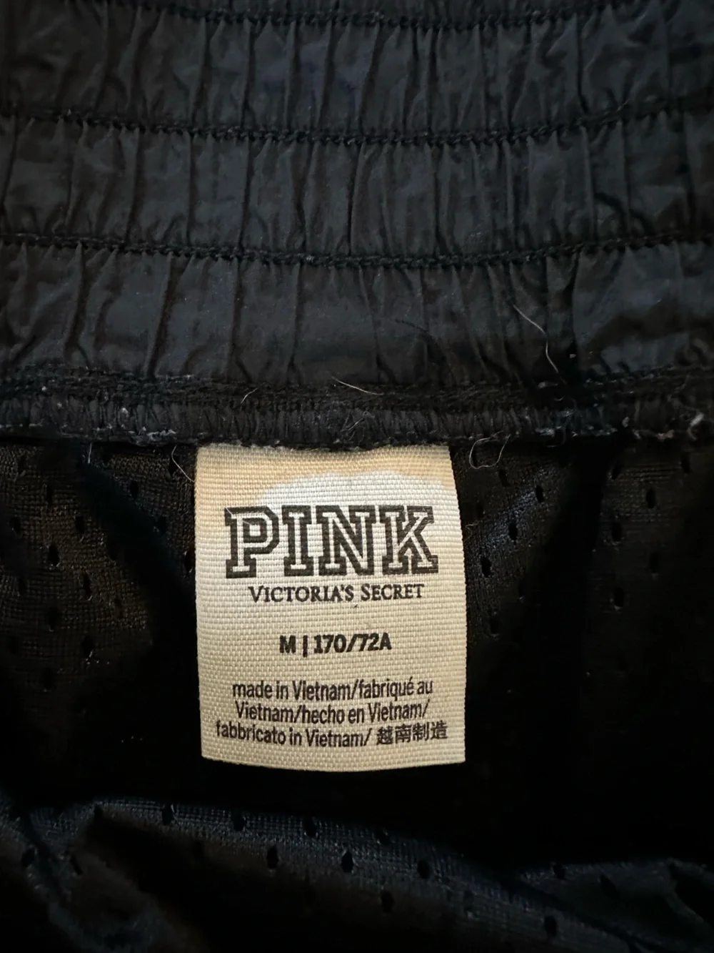 PINK Victoria's Secret Black Athletic Shorts with Drawstring- Size Medium